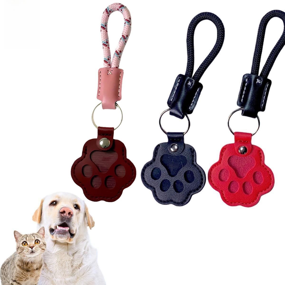 Tier Fell Memory Charm Leather Keychain Keepsake Hunde Katzen Haar Paw