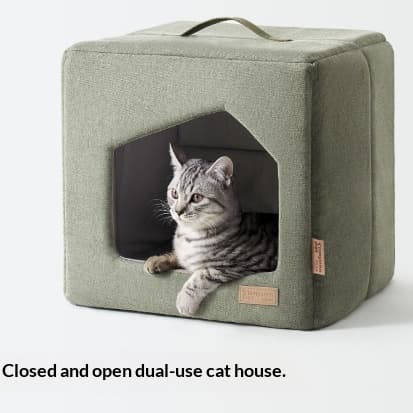 "Square-Cat-Bed - All-Saison Universal Semi-Enclosed Haus Für Katze Und Hund" – Produktbild