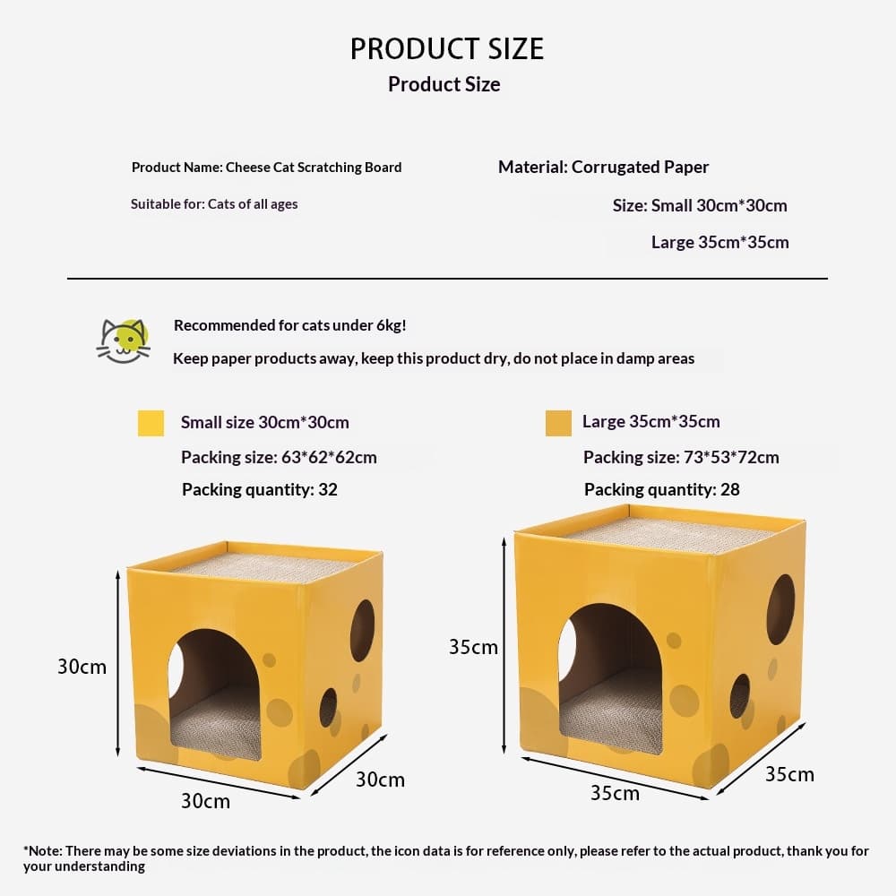 Käsebox-Kratzbett für Katzen – Wellpappe 2