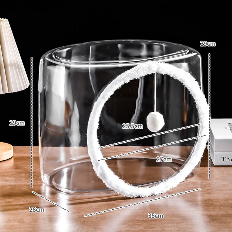 Katzenbett Tier Transparent Gehege Matte Enclosure Teaser Ball eckig H 3