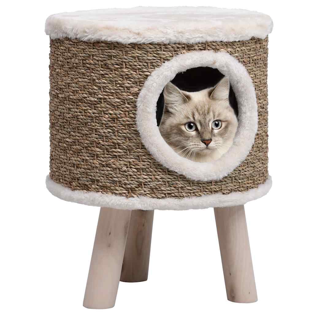 Katzenbaum mit Holzbeinen, 41 cm Seegrasse