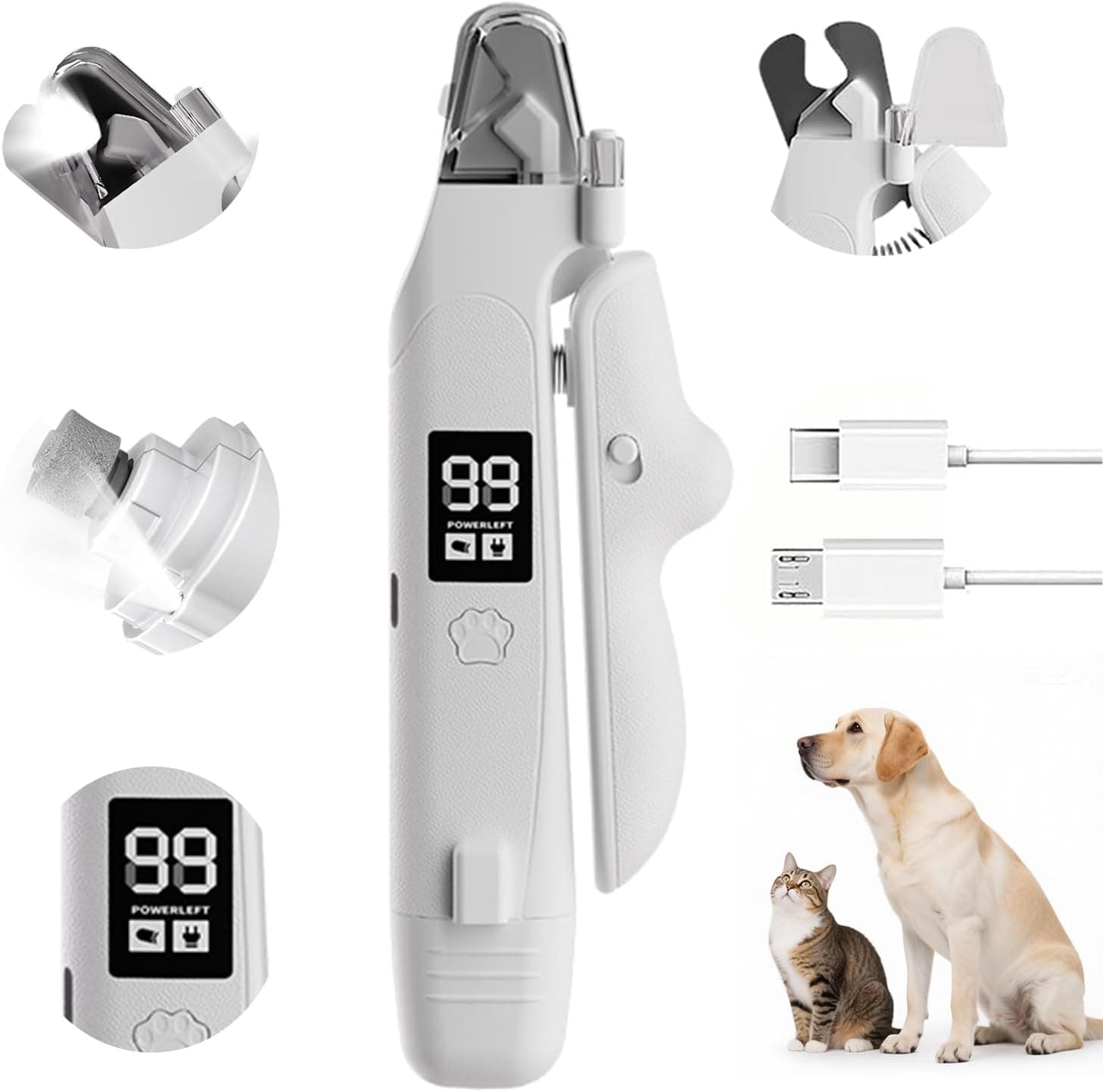 2-im-1 LED Licht Katze Anti-Blood Krallen Grinder Hund Tier Krallen Cl
