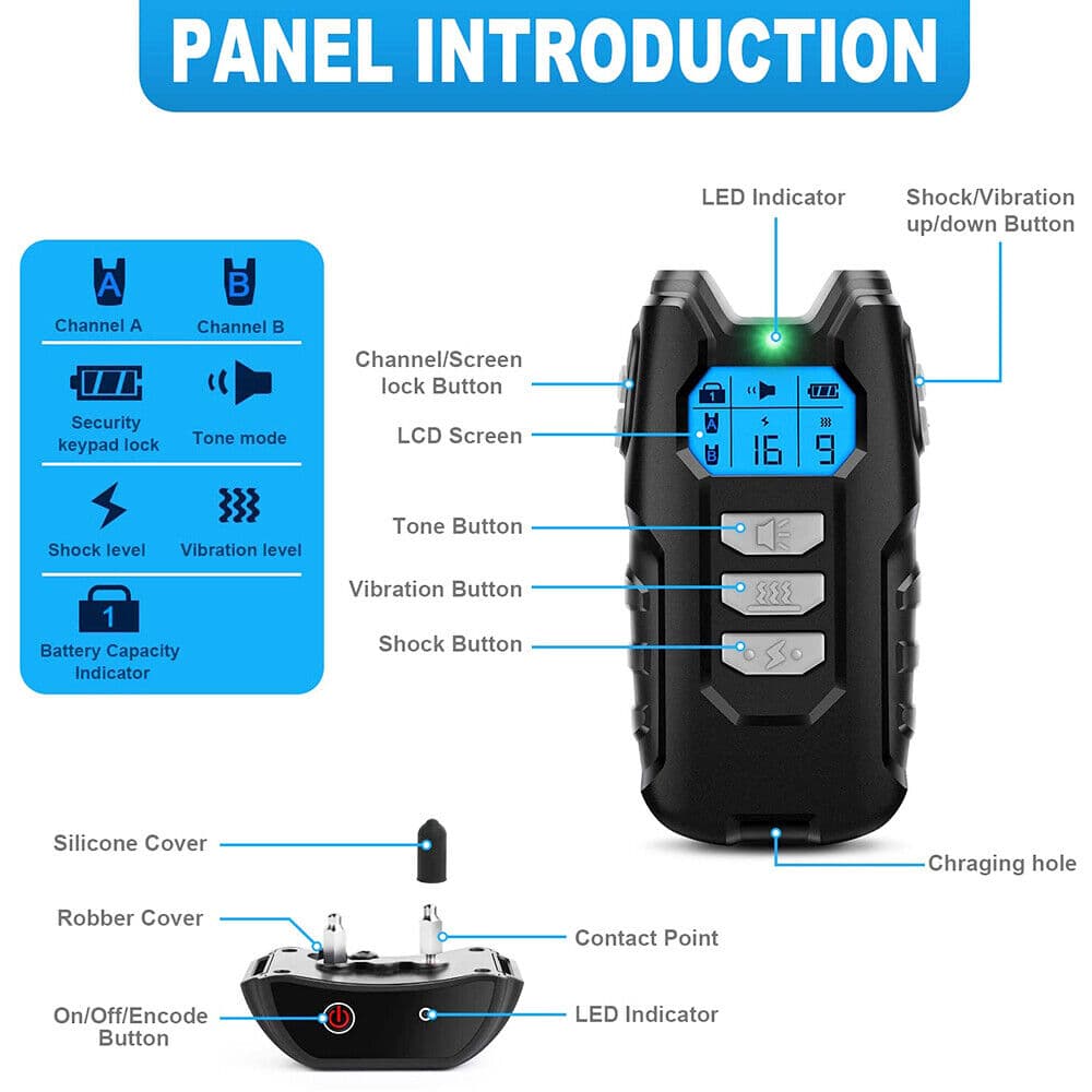 Electric Tier Hund Training Halsband Shock Anti-Bark Electronic Remote