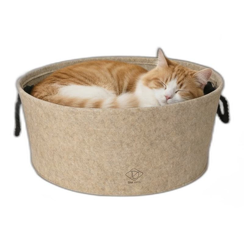 D&D Katzenkorb aus Filz, 50cm - beige – Produktbild
