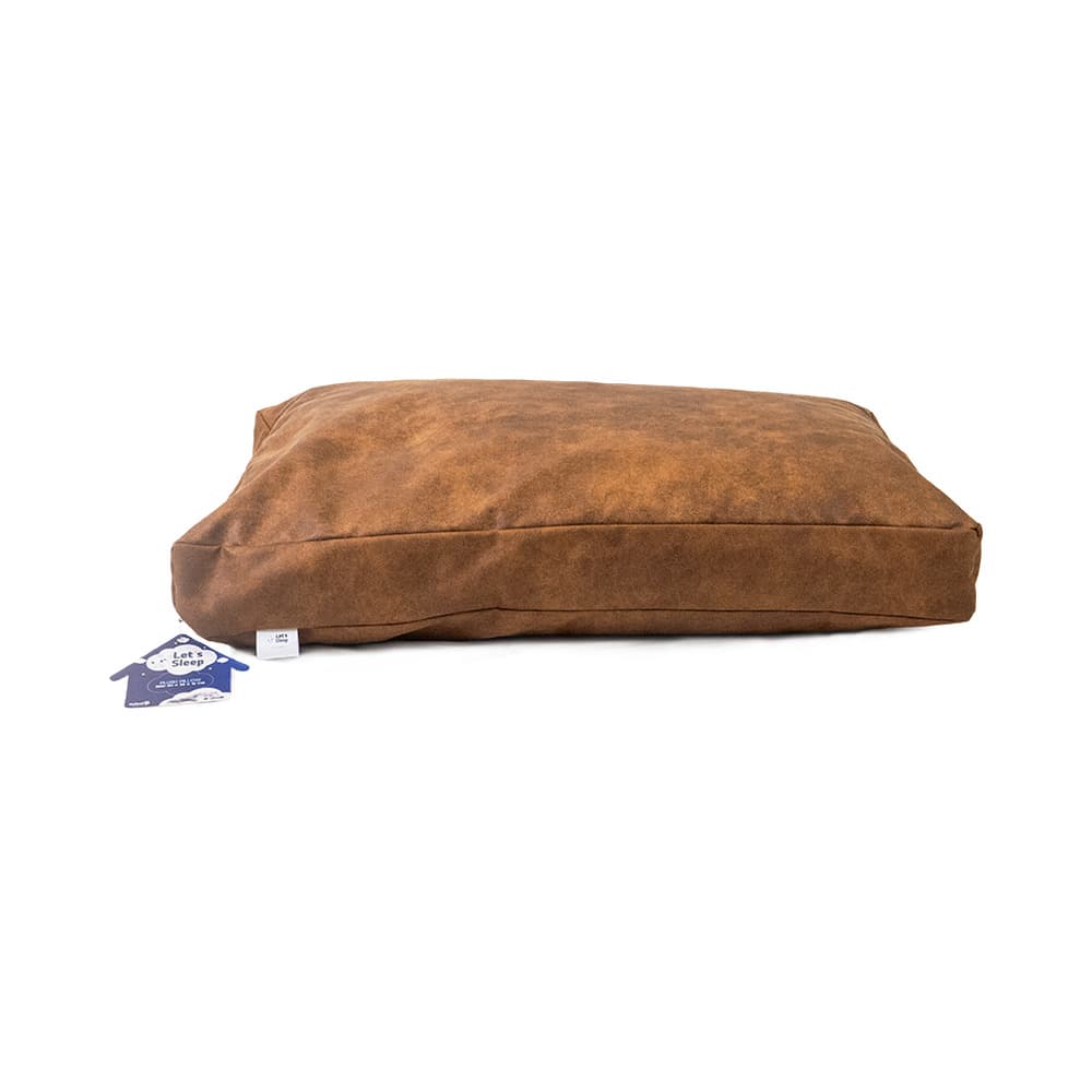 Let's Sleep Hundebett XL Plüschkissen – Cognac