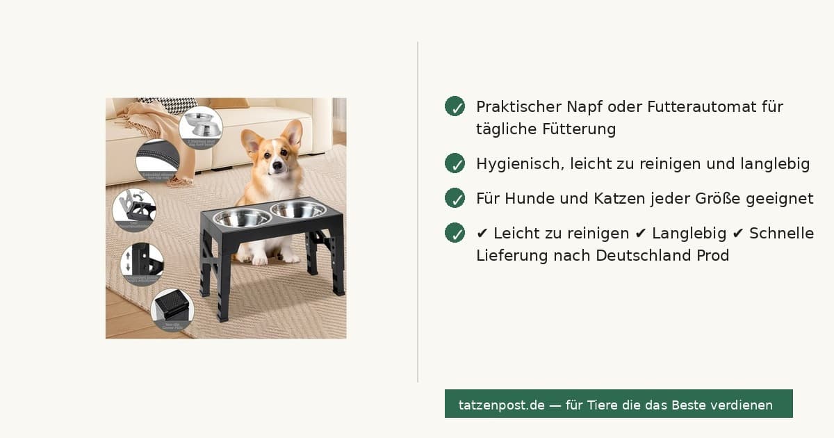 Erhöhter Futternapf-Ständer – Edelstahl, doppelt 6
