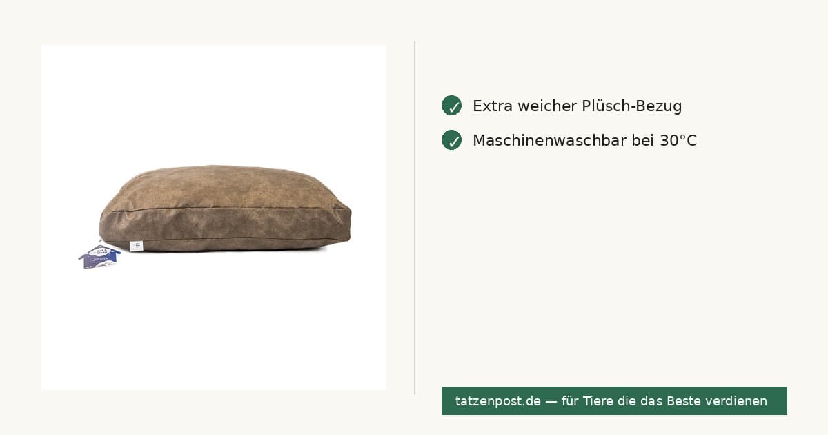 Let's Sleep Hundebett XL Plüschkissen – Taupe 2