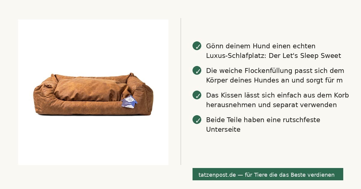 Let's Sleep Sweet Dreams Hundekorb Mit Kissen L Cognac 2
