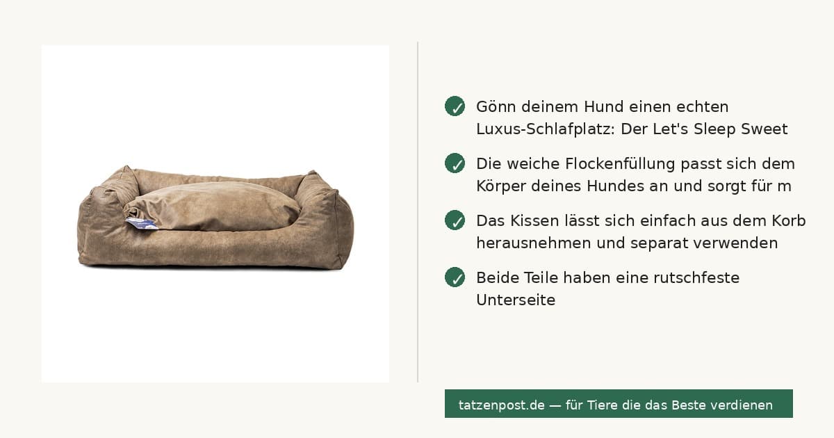 Let's Sleep Sweet Dreams Hundebett L mit Kissen – Taupe 2