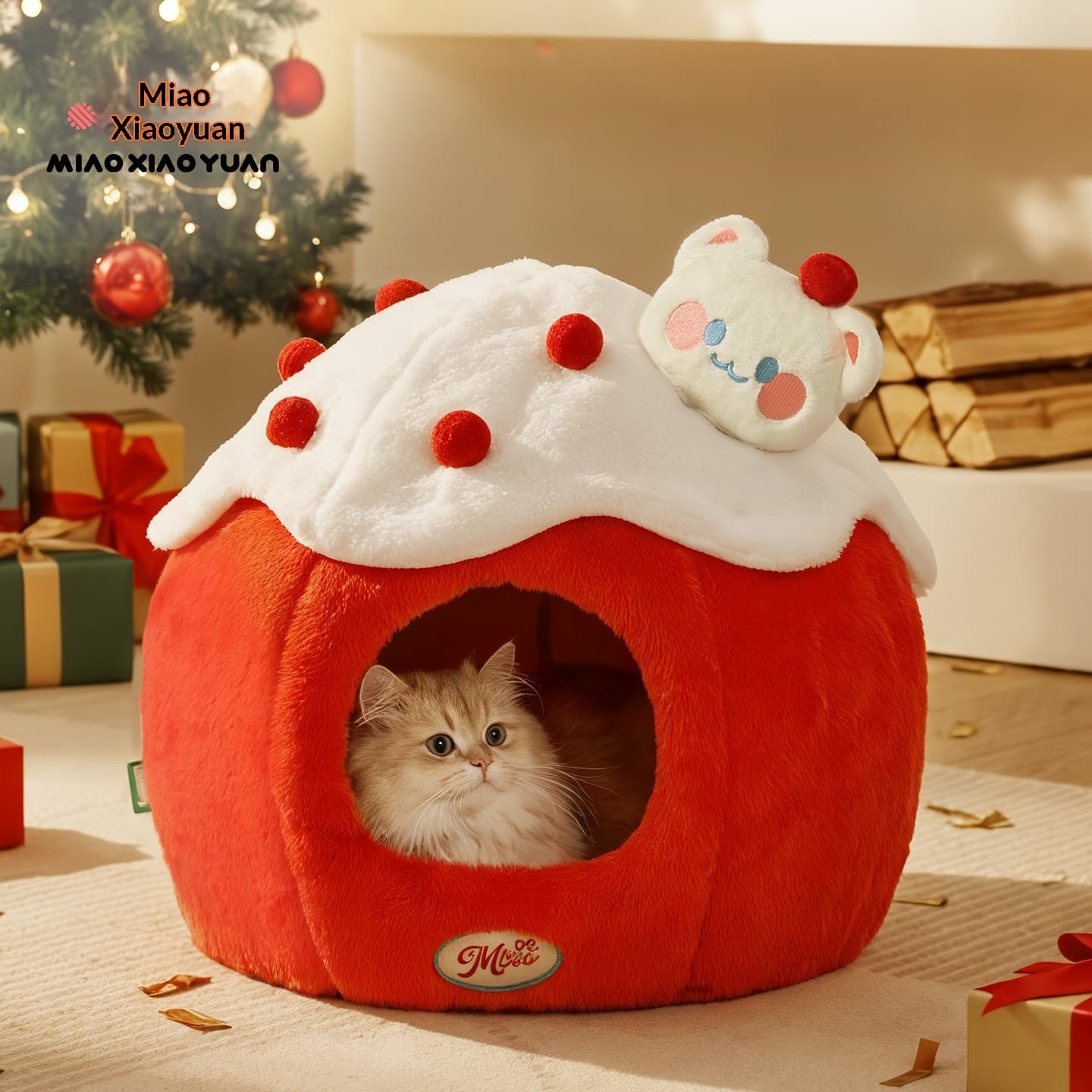 Rundes Katzenbett – warm & kuscheliges Winterbett – Produktbild