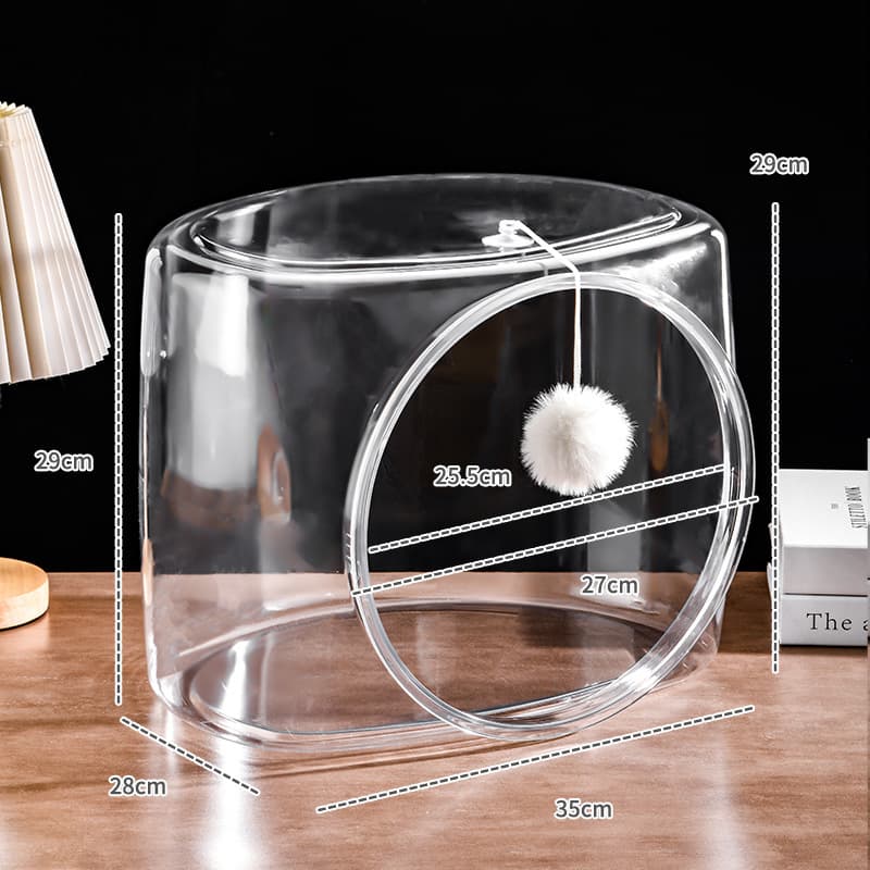 Katzenbetten-Transparentes Heckgehege - Kugelball (Eckiger) – Cat Bed Blanket Cat Teaser Toy 2