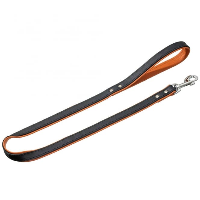Karlie Rodeo Leine genietet, 22mm 100cm - schwarz/cognac: Produktbild