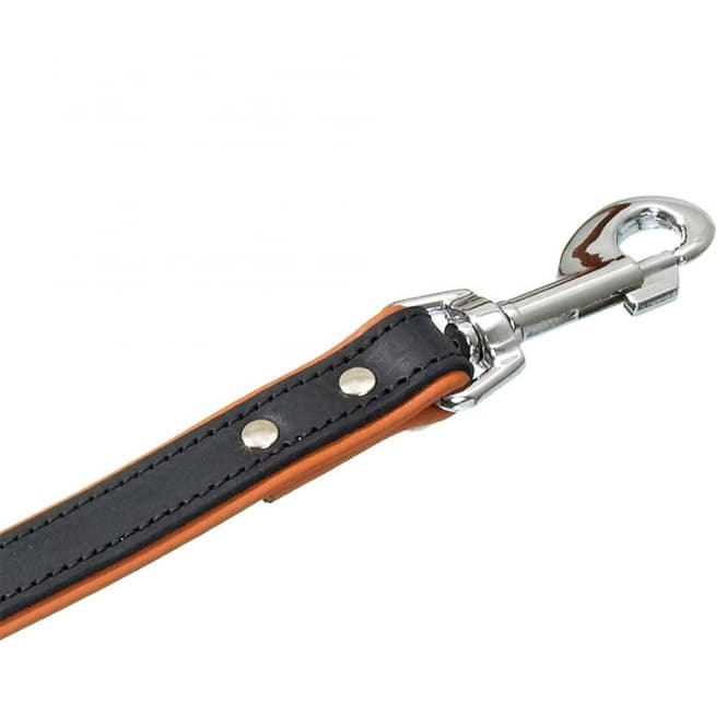 Karlie Rodeo Leine genietet, 22mm 100cm - schwarz/cognac 2