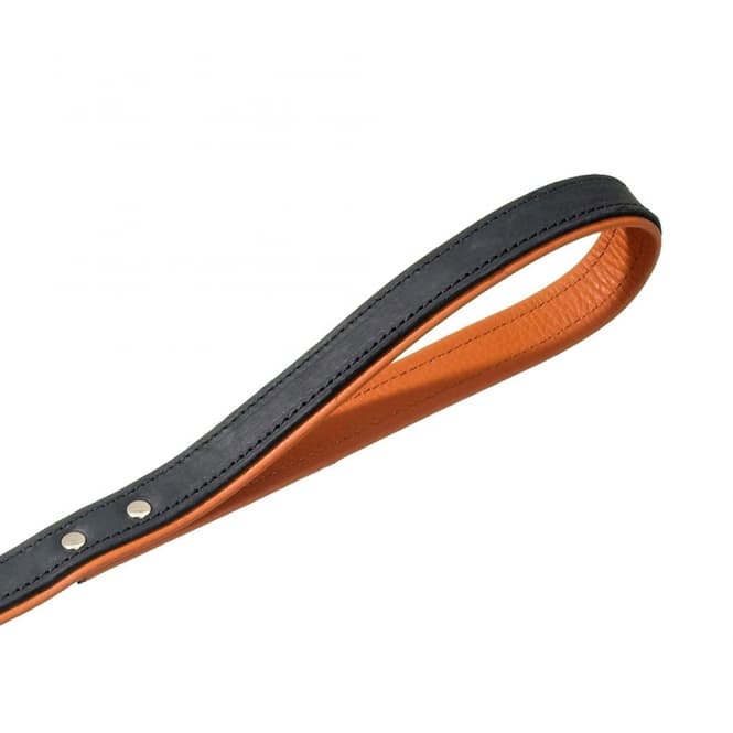 Karlie Rodeo Leine genietet, 22mm 100cm - schwarz/cognac 3