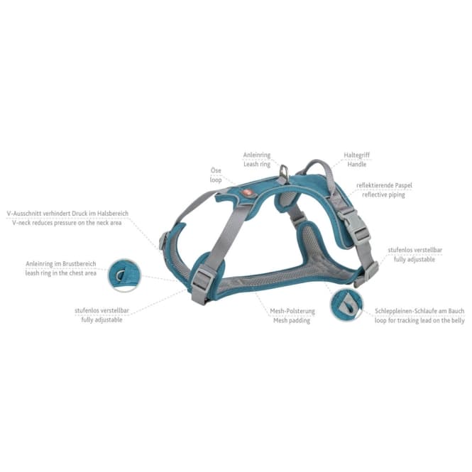 Trixie Premium Active Geschirr - petrol - 35–50 cm/15 mm 4