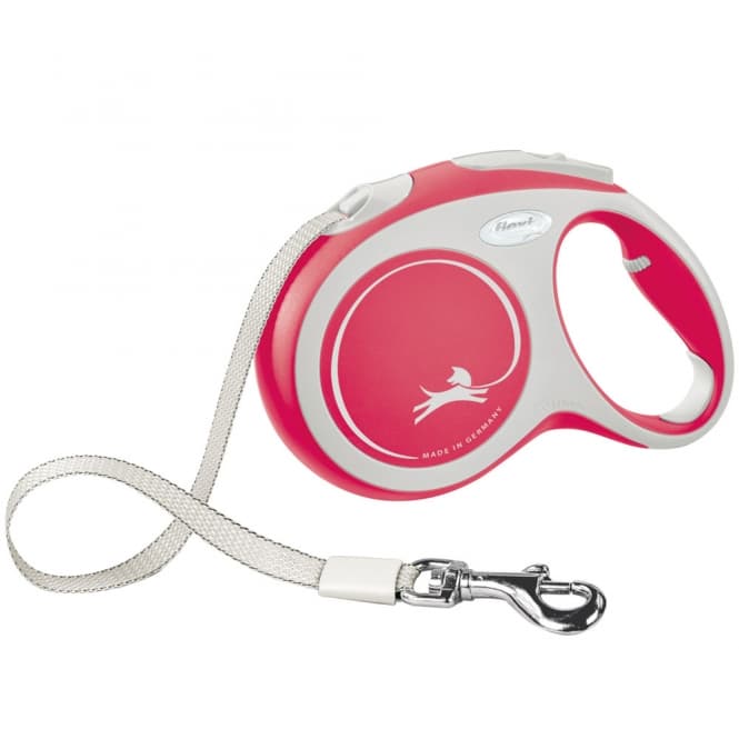 FLEXI Rollleine New COMFORT Gurt - 5m, bis 60kg - rot: Produktbild