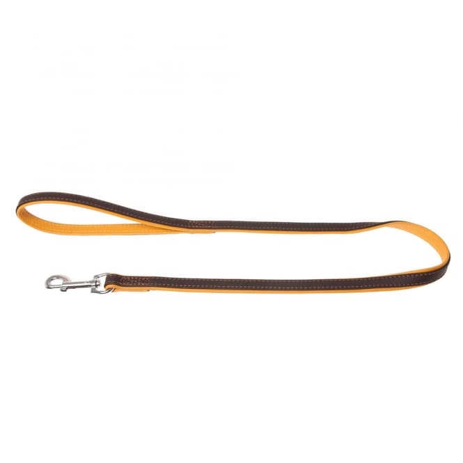 Karlie Vintage Trend Leine - Dunkelbraun/Gelb - 100cm / 18mm 2