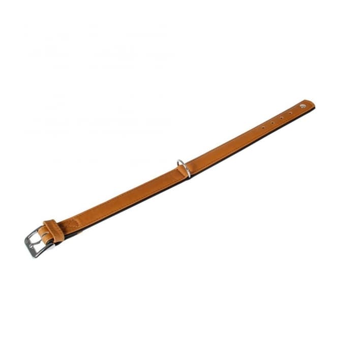 Karlie Halsband Elegance Kalbsleder - Cognac/Schwarz - 60cm / 35mm: Produktbild