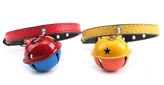 Buntes Hundehalsband mit Glocke