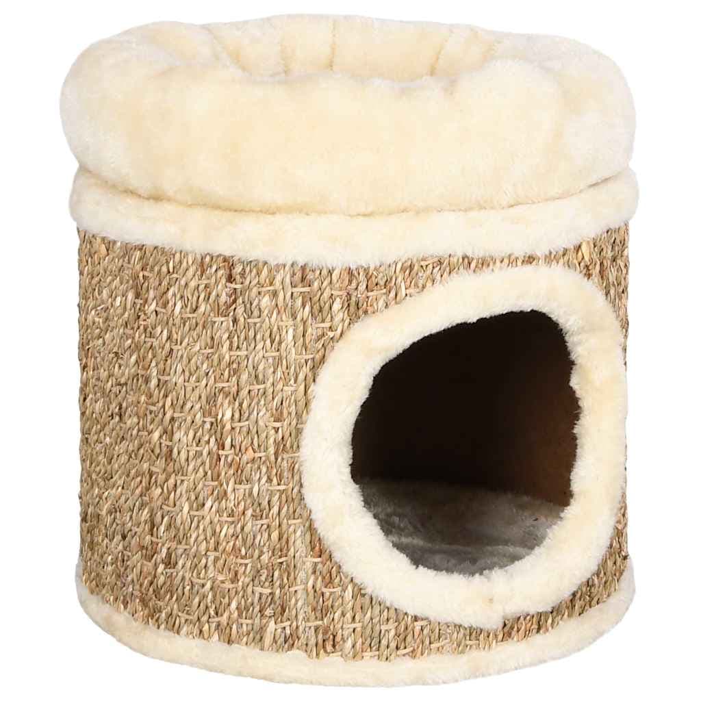 Luxuriöses Katzenhaus mit Katzenbett – Seegras