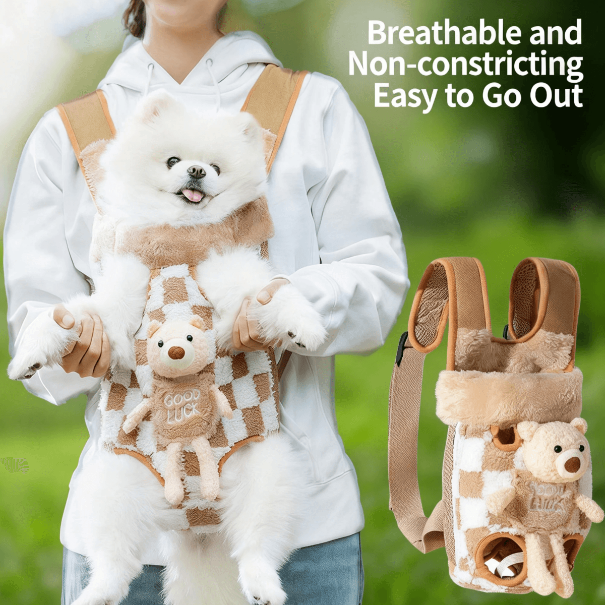 Fleece Tier Tragetasche Rucksack für Klein Hunde Katzen, Front Facing