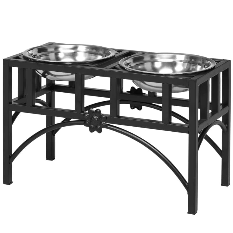 Doppel Edelstahl Stahl robuste Hund Futter Napf Erhöht Tier Feeding S