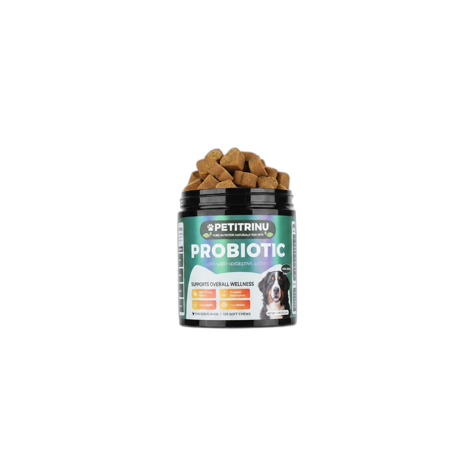Probiotika & Verdauungsenzyme für Hunde – 120 Kausnacks – Produktbild