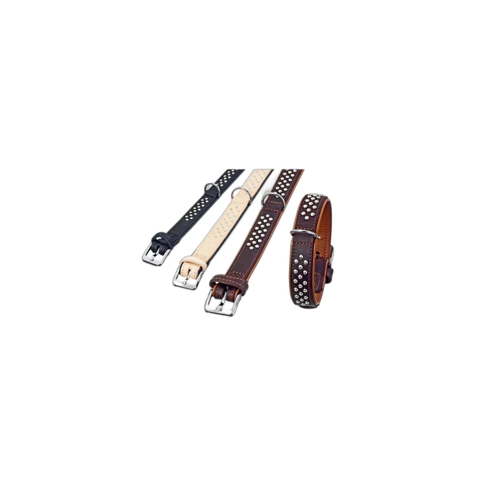 Karlie Rondo Halsband unterlegt mit Rundkopfnieten - Schwarz - 30mm/52cm – Produktbild