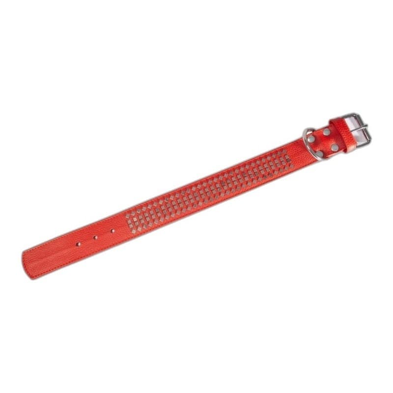 Karlie Vintage Halsband mit 4eck-Nieten 50mm - Rot – Produktbild