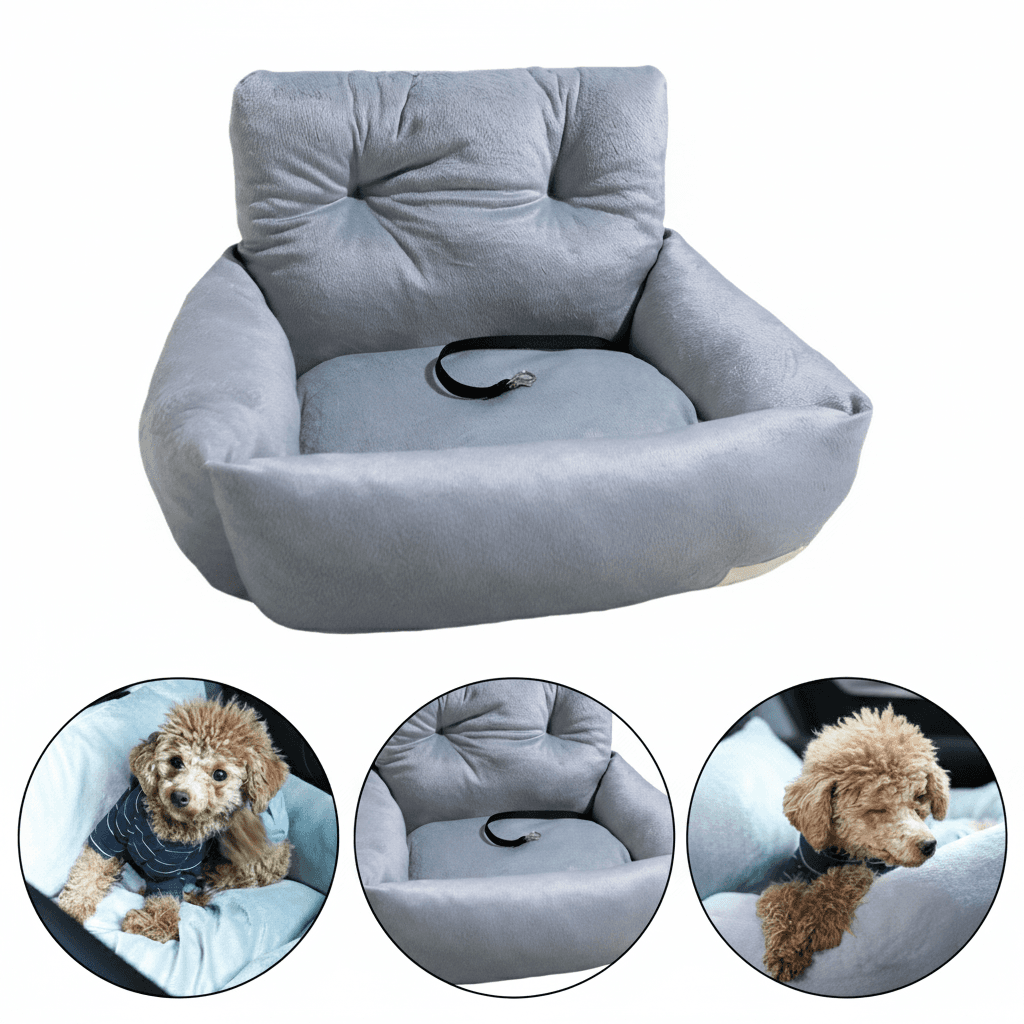 Reisehundebett – weich, waschbar, für Auto & Zuhause – Produktbild