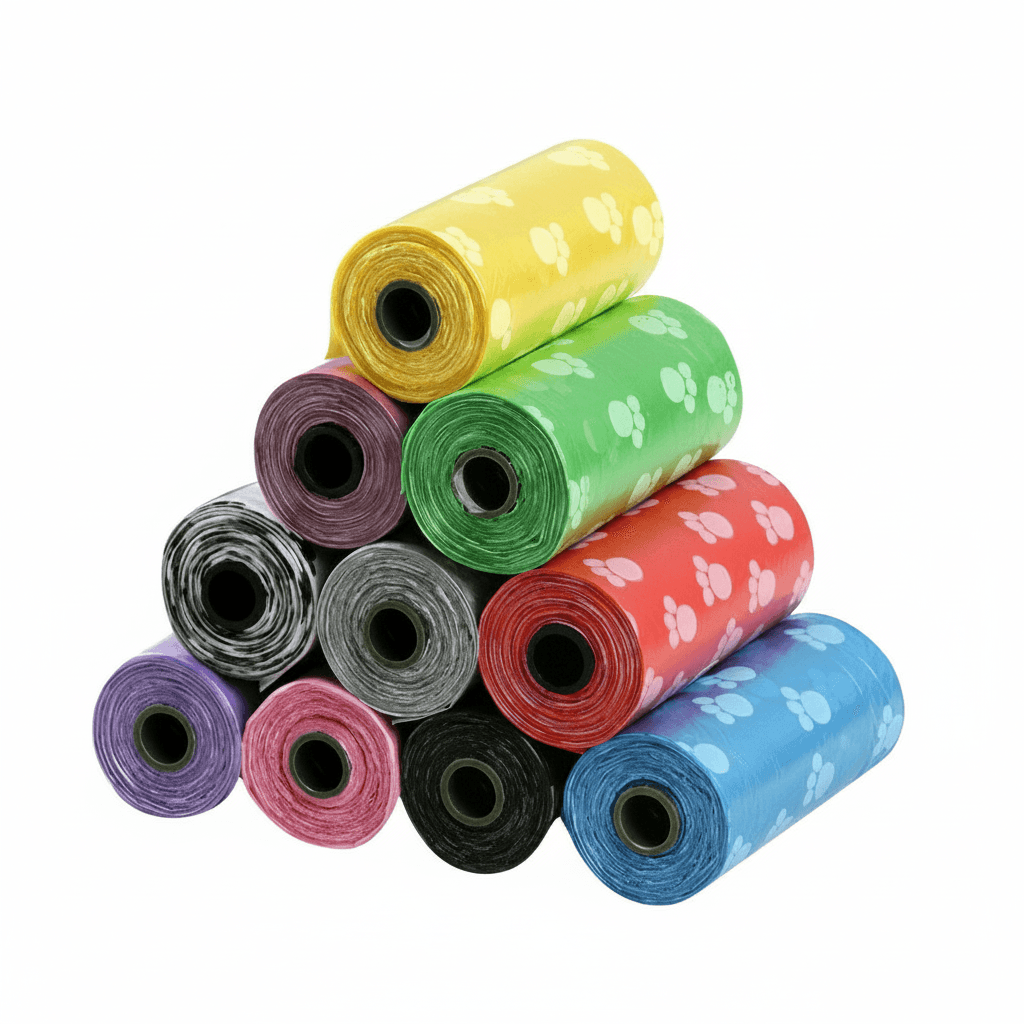 750 biologisch abbaubare Hundekotbeutel – bunt gemischt – Produktbild