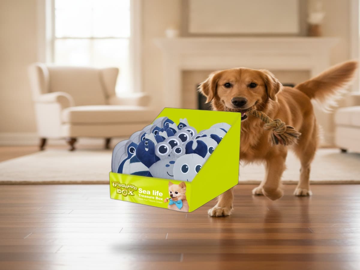 AFP Treasure Box Sea Life – 12 Plüsch-Spielzeuge für Hunde – Produktbild