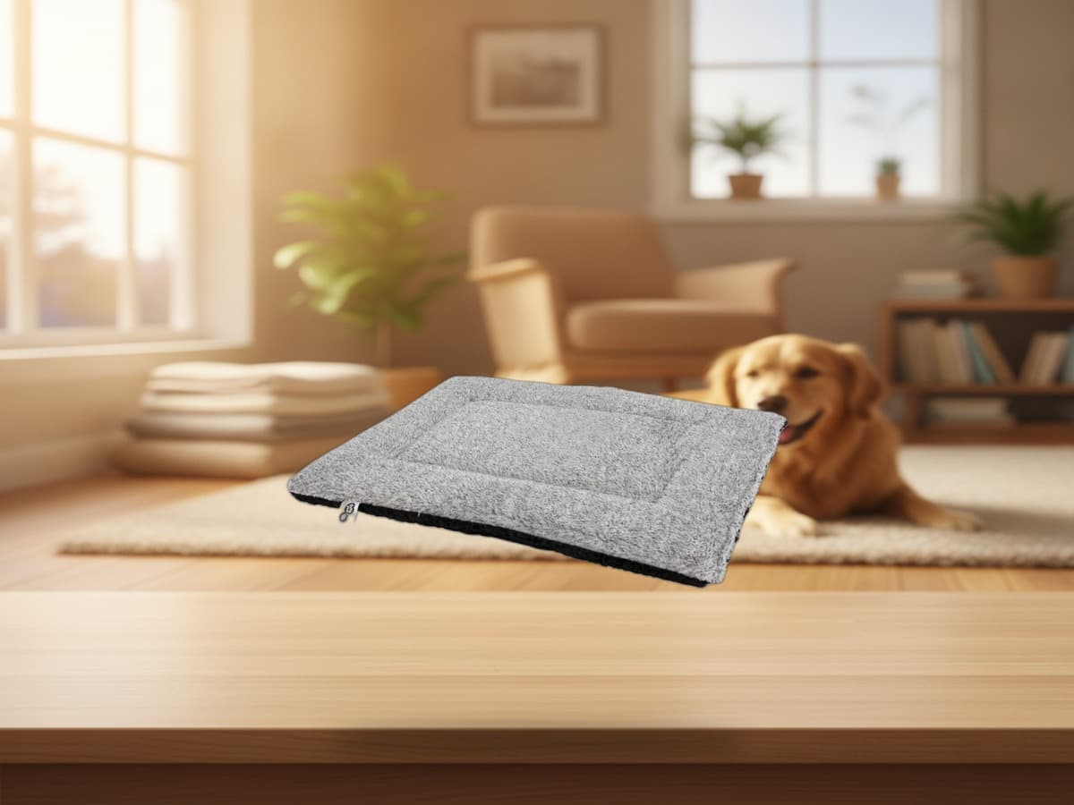 Duvoplus Hundematte Sherpa ECO - Grau - 107 x 71cm – Produktbild
