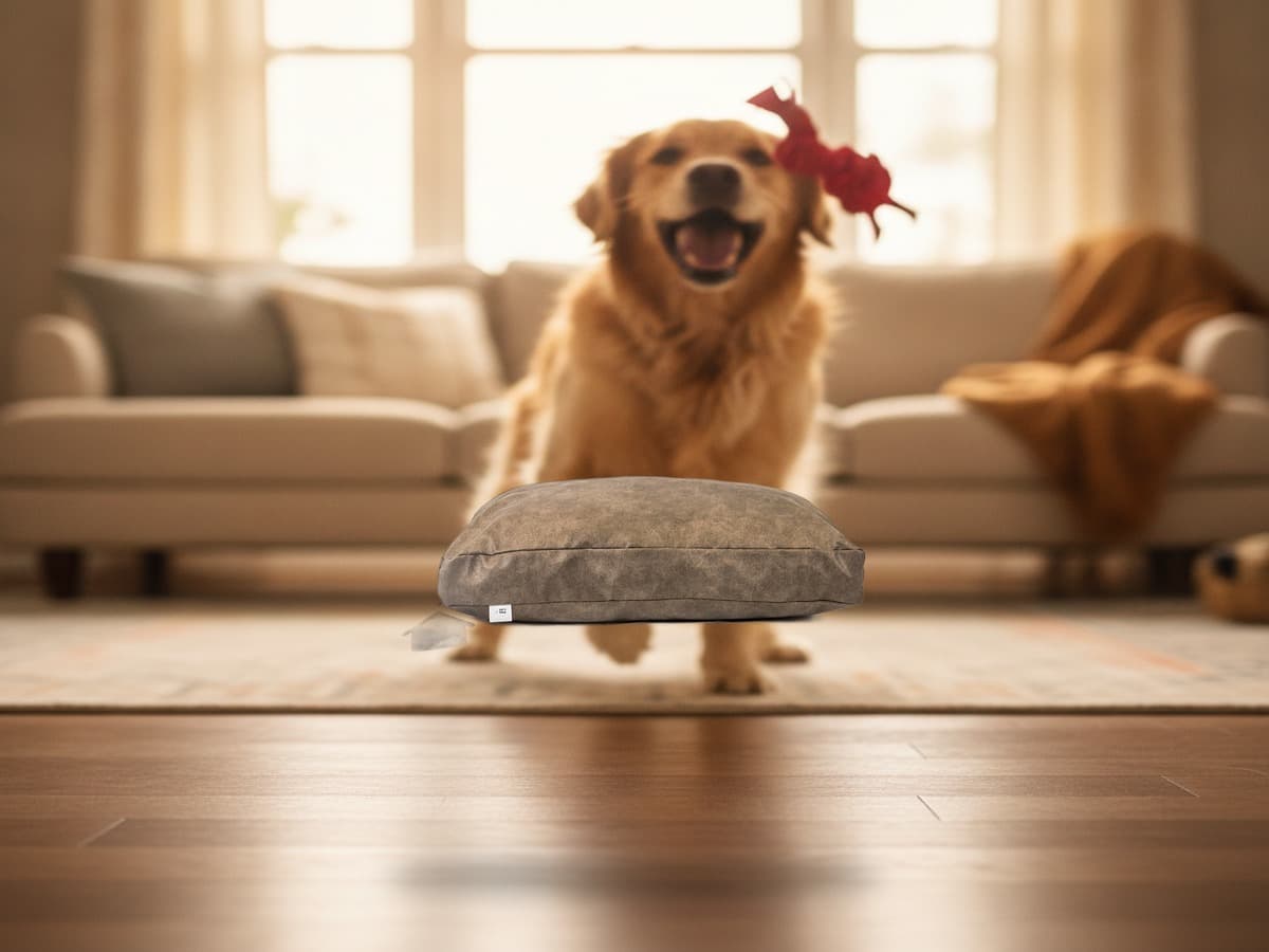 Let's Sleep Hundebett XL Plüschkissen – Taupe