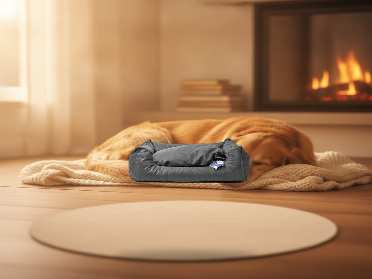 Let's Sleep Sweet Dreams Hundebett XL mit Kissen – Taupe – Produktbild