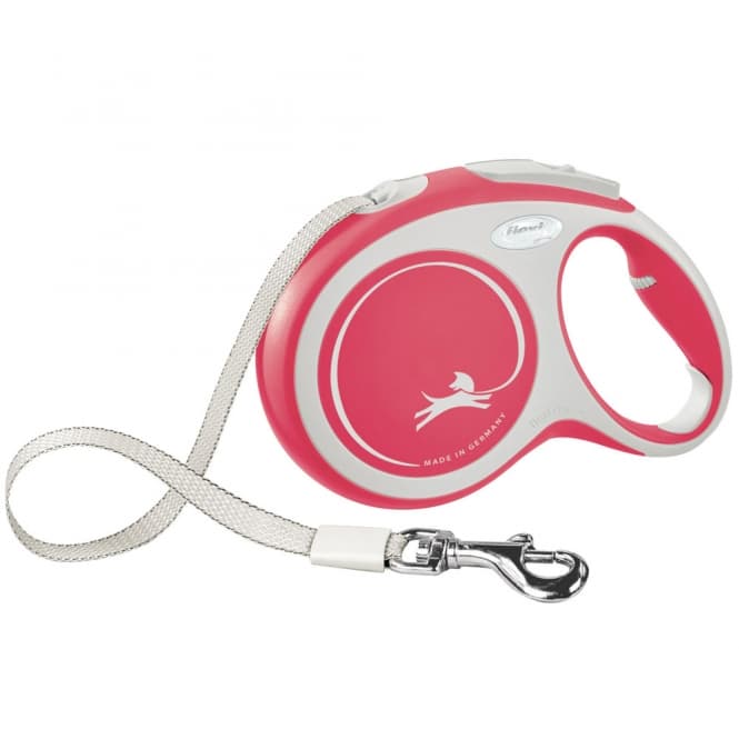 FLEXI Rollleine New COMFORT Gurt - 8m, bis 50kg - rot: Produktbild